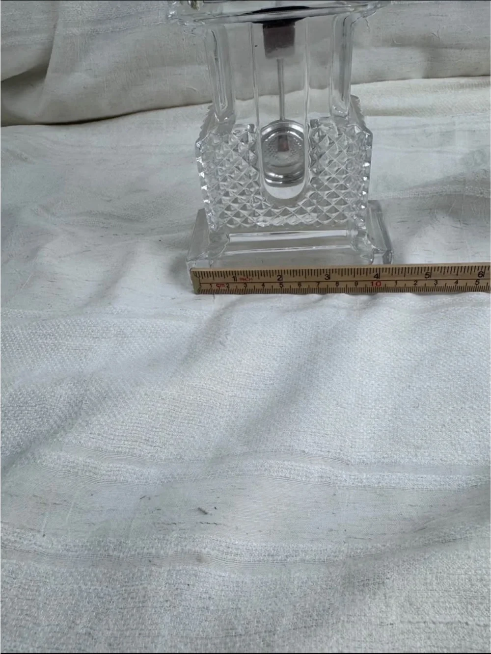 Vintage Godinger Clear Crystal Pendulum Desk Clock - Clear